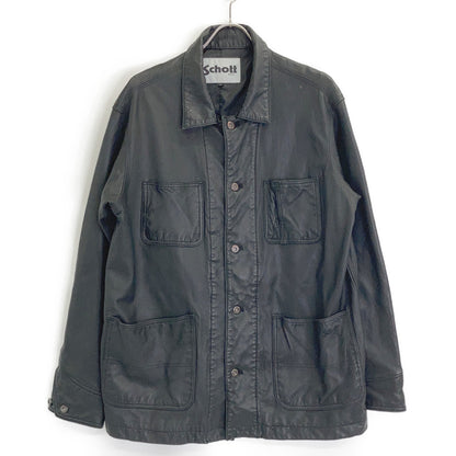 schott ショット 311050 ブラック LAMB LEATHER カバーオール ジャケット ジャケット