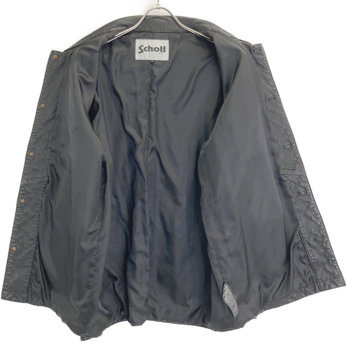 schott ショット 311050 ブラック LAMB LEATHER カバーオール ジャケット ジャケット