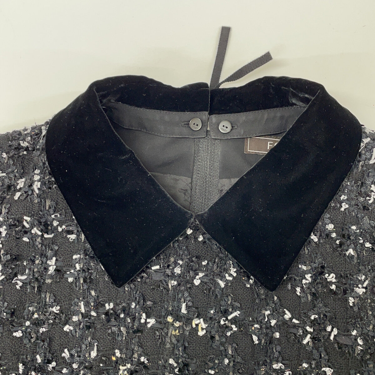 FOXEY 43895 Black I-Line Tweed Sleeveless Dress