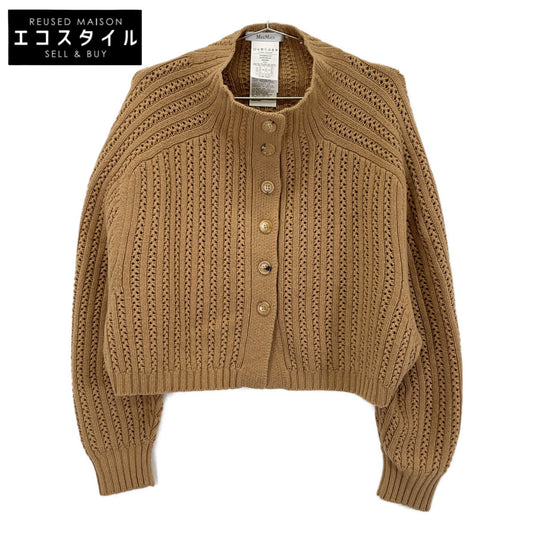 Max Mara Camel Wool Cashmere Cropped Short Cardigan Top
