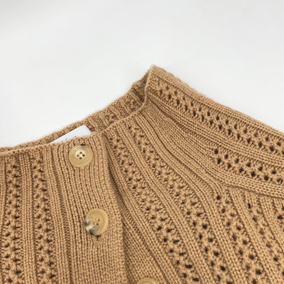 Max Mara Camel Wool Cashmere Cropped Short Cardigan Top