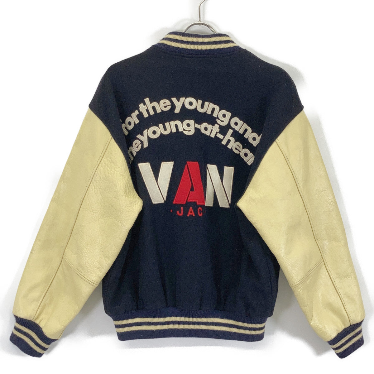 VAN JACKET ヴァンジャケット 80ー90's ベージュ×ネイビー アメフト スタジャン ジャケット