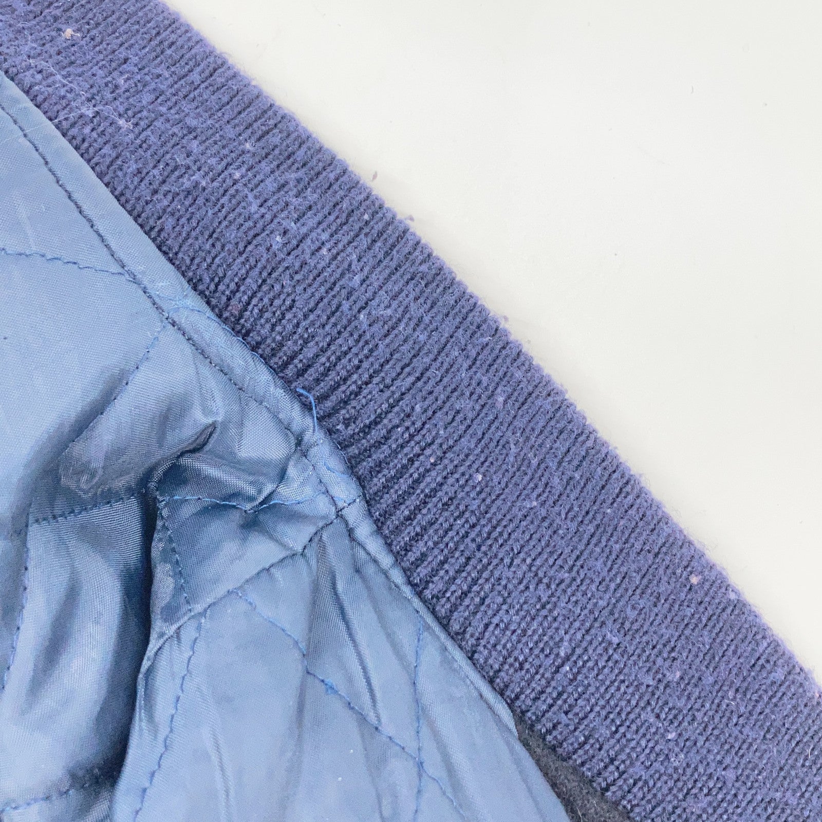VAN JACKET ヴァン夹克 80-90年代 米色×海军蓝 美式足球夹克