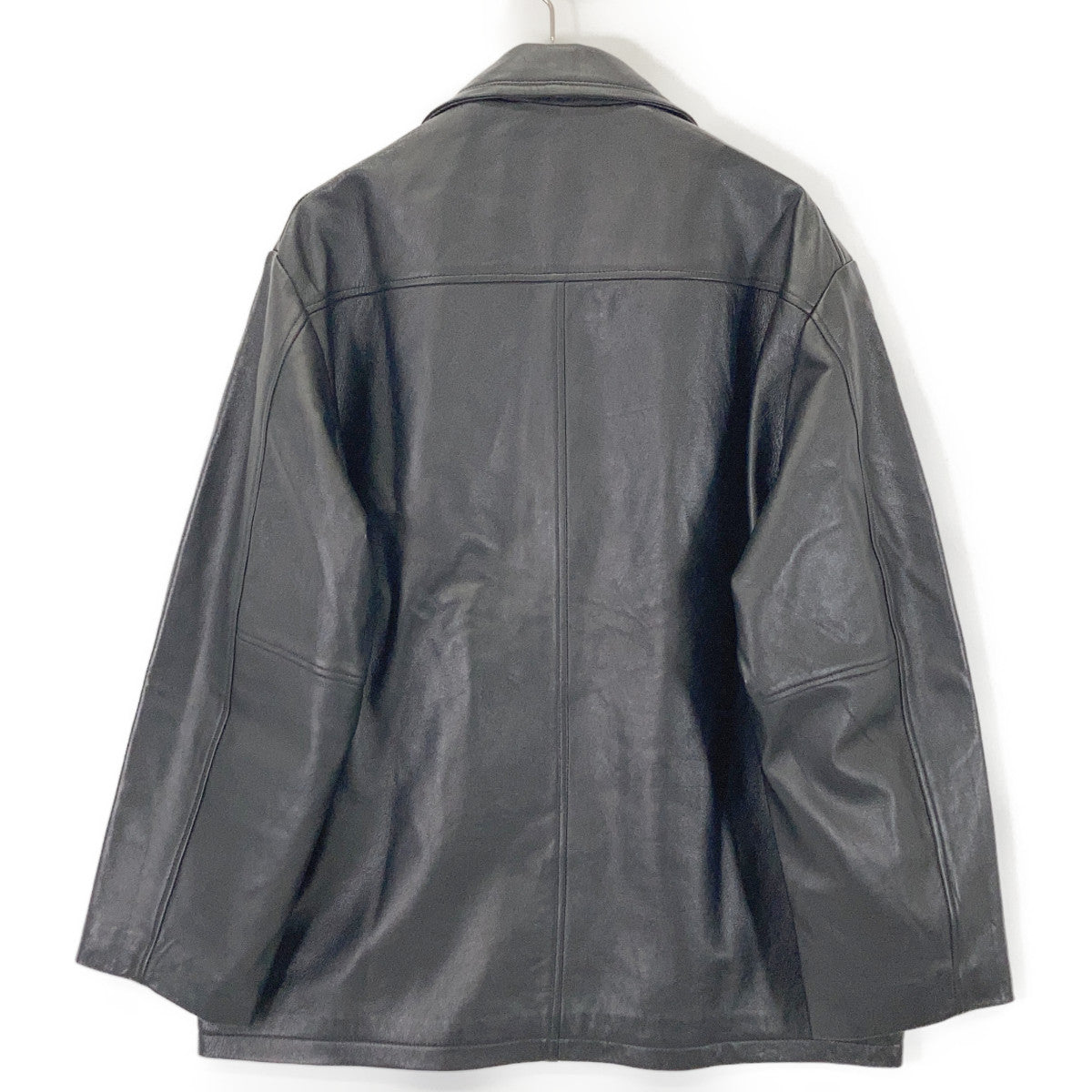 Black Lambskin Car Coat L Men's