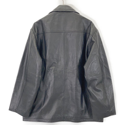 Black Lambskin Car Coat L Men's