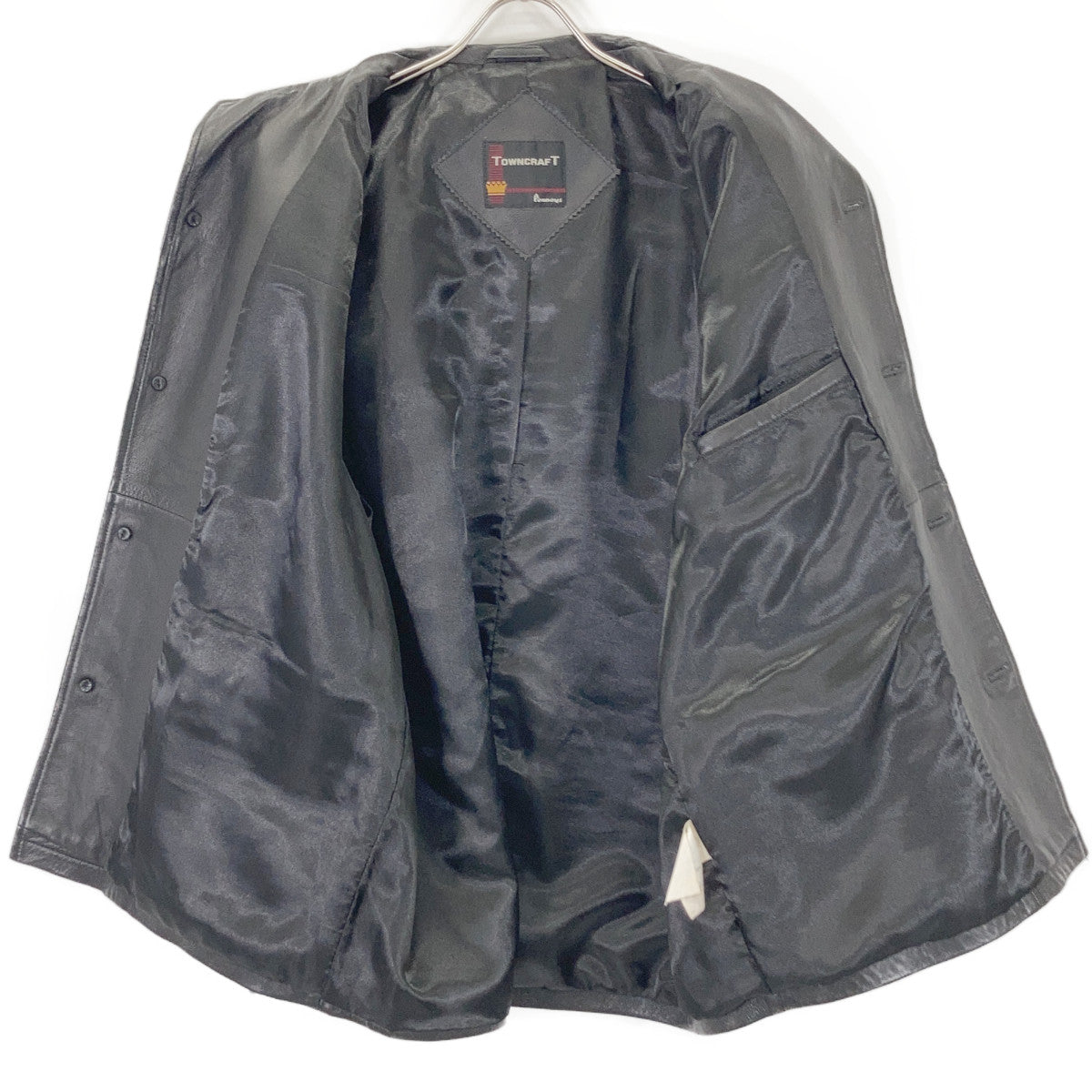Black Lambskin Car Coat L Men's