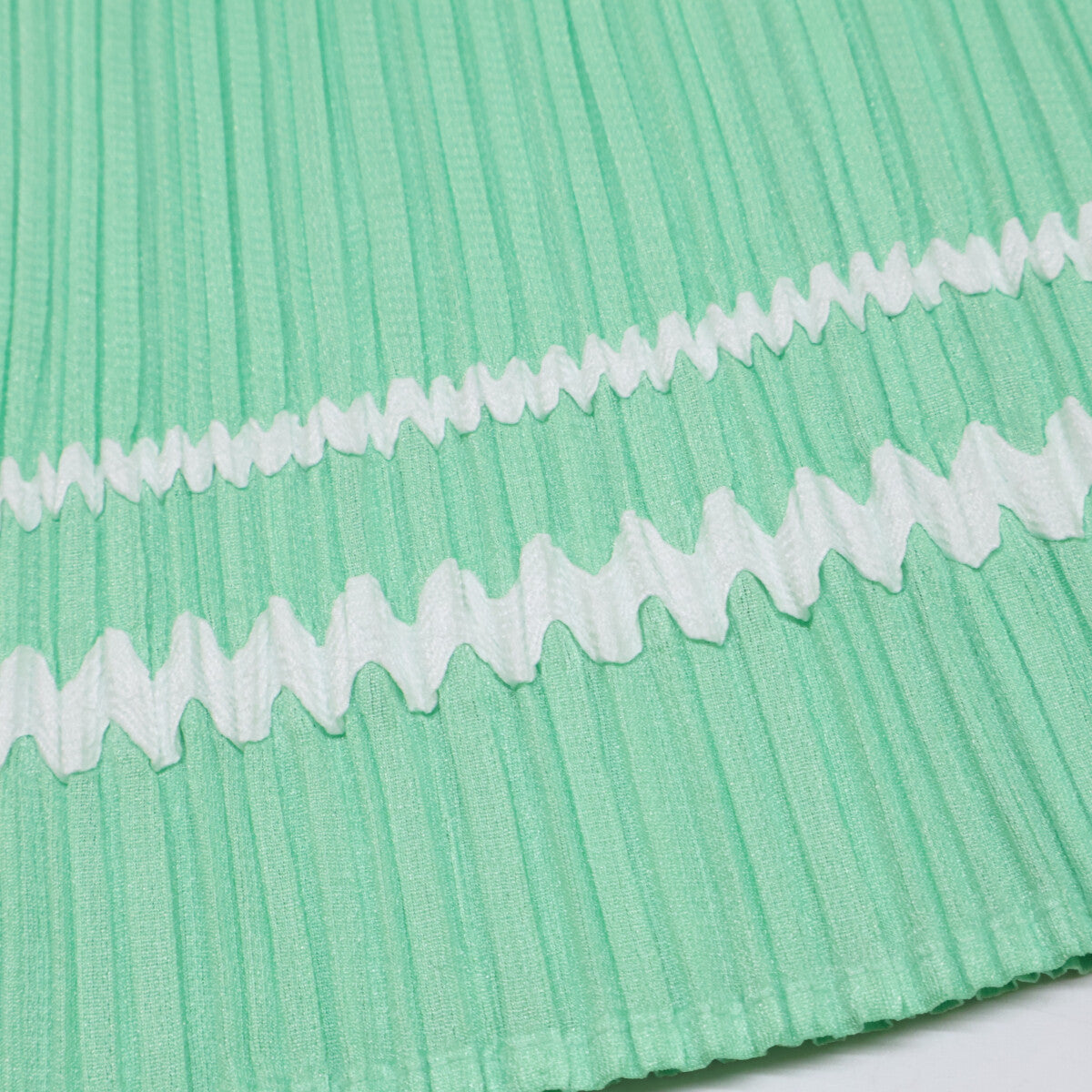 PLEATS PLEASE PP61-JK732 Green Sailor Collar Tunic Pleated Cut-and-Sew Top