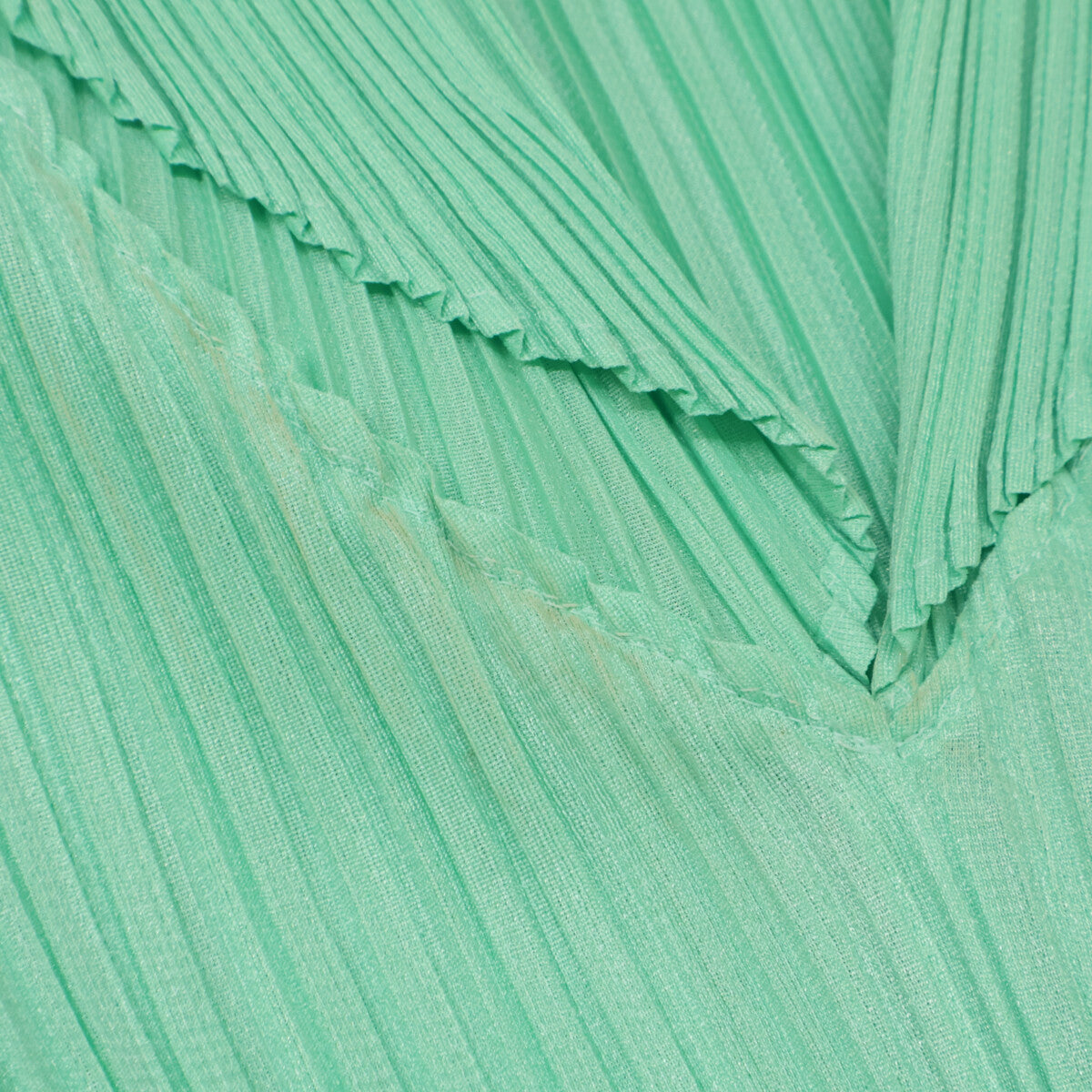 PLEATS PLEASE PP61-JK732 Green Sailor Collar Tunic Pleated Cut-and-Sew Top