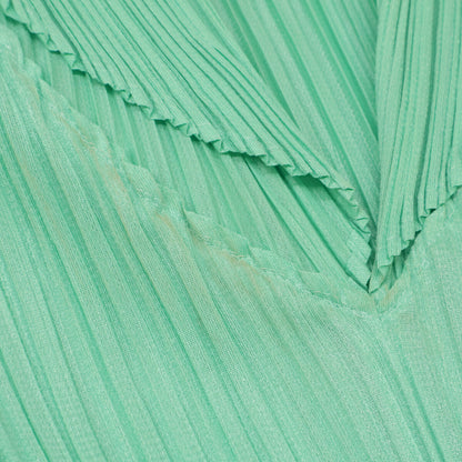 PLEATS PLEASE PP61-JK732 Green Sailor Collar Tunic Pleated Cut-and-Sew Top