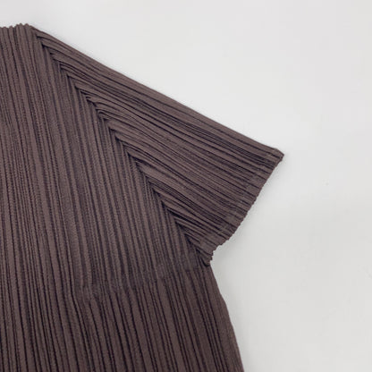 PLEATS PLEASE 三宅一生 PP41-JK672 棕色 褶皱 上衣
