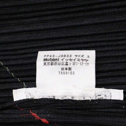 PLEATS PLEASE 三宅一生 PP43-JD833 黑色 印花 百褶 开衫 上衣