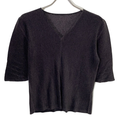 PLEATS PLEASE PP02-FK117 Black Pleated Short Sleeve Cut and Sew Top 3