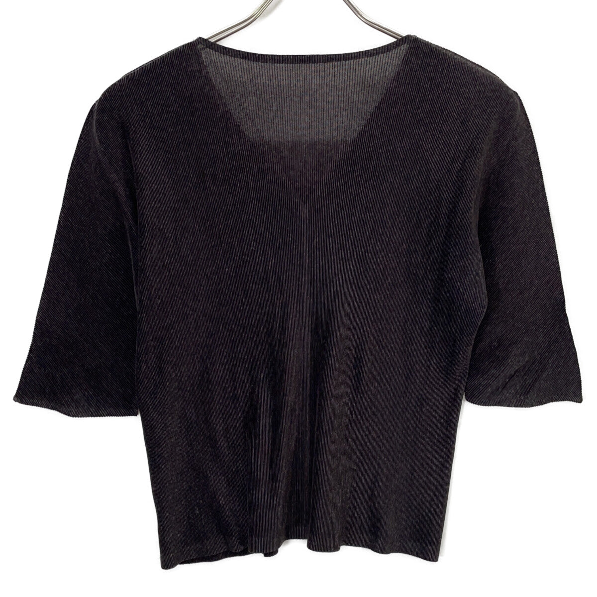 PLEATS PLEASE PP02-FK117 Black Pleated Short Sleeve Cut and Sew Top 3