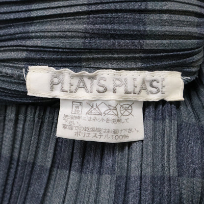 PLEATS PLEASE PP31-JH966 Gray Block Print Pleated Dress