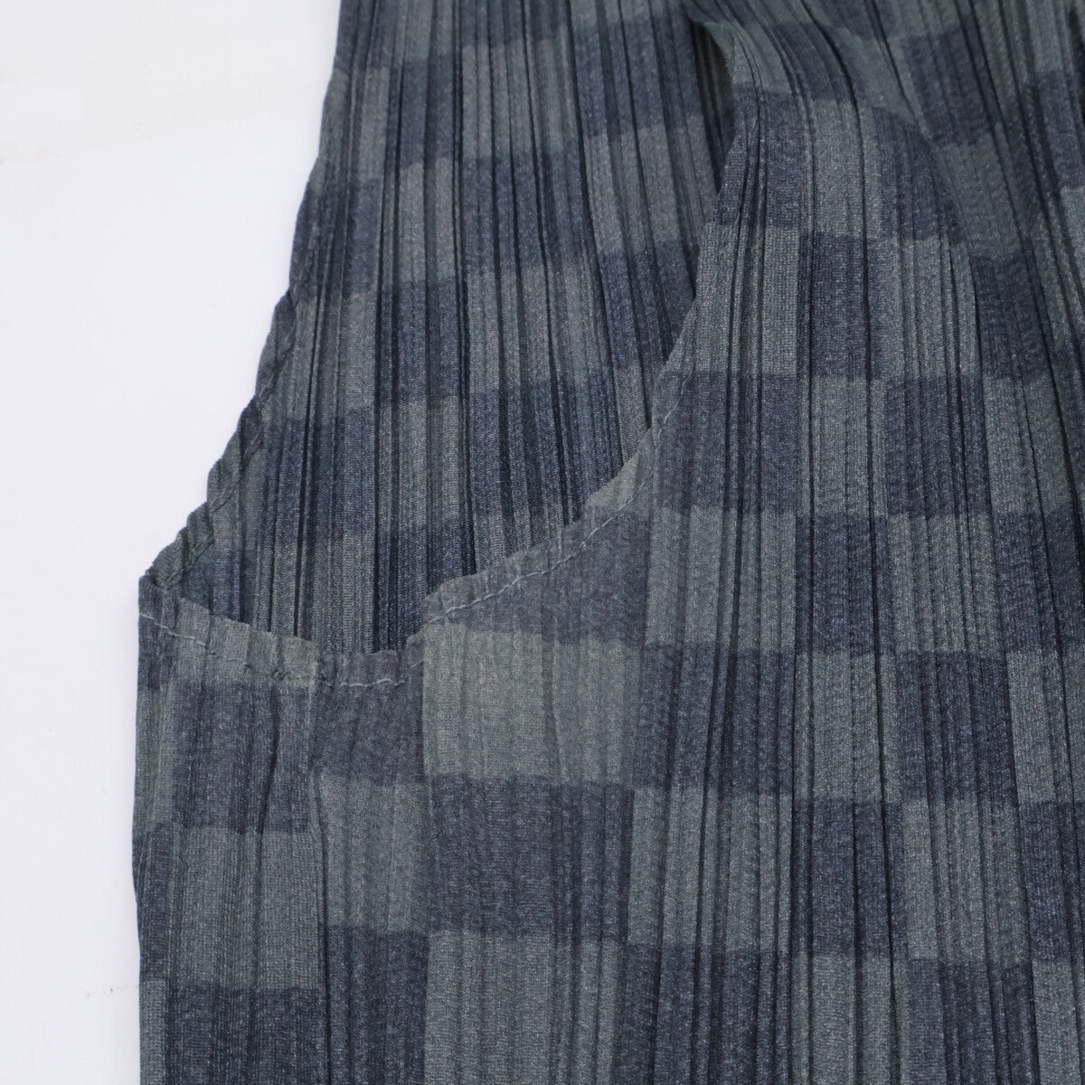 PLEATS PLEASE PP31-JH966 Gray Block Print Pleated Dress