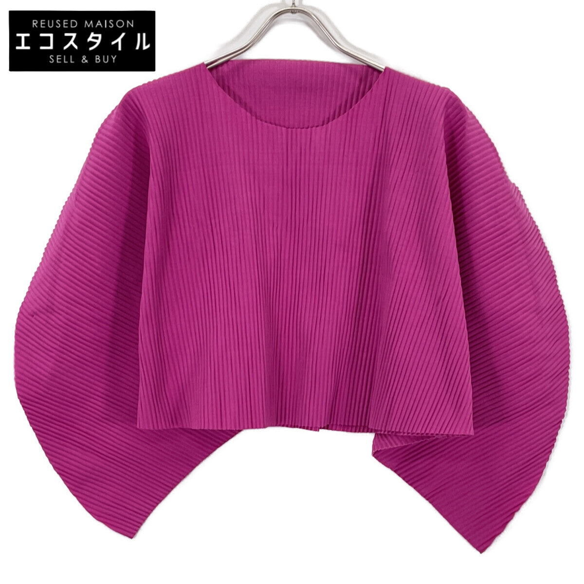 me ISSEY MIYAKE Pleated Blouse Top Pink MI22KJ241