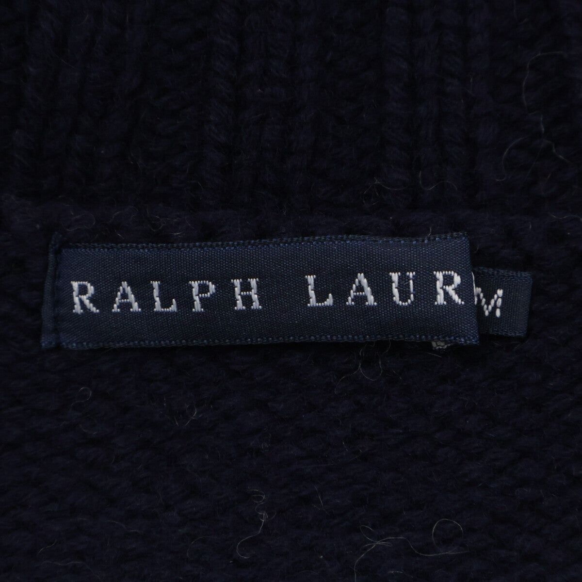 Navy Nordic Zip-Up Knit Top M Women's