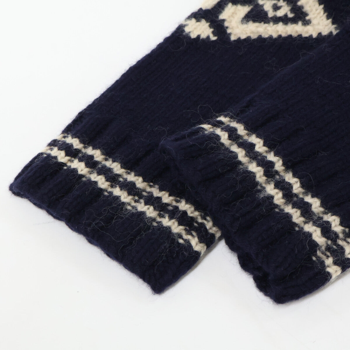 Navy Nordic Zip-Up Knit Top M Women's