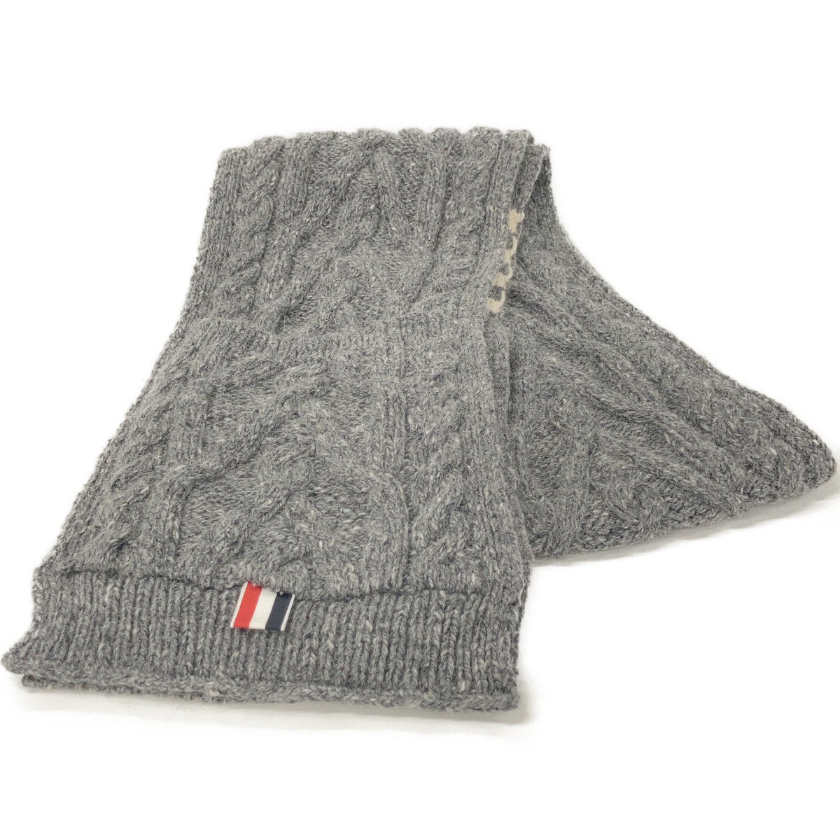 THOM BROWNE 汤姆布朗 灰色 绞花针织 长款 围巾 围巾