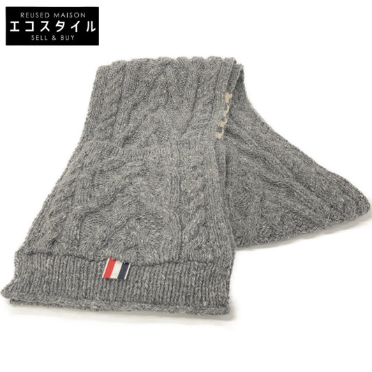 THOM BROWNE 汤姆布朗 灰色 绞花针织 长款 围巾 围巾