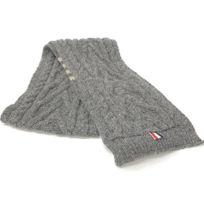 THOM BROWNE 汤姆布朗 灰色 绞花针织 长款 围巾 围巾