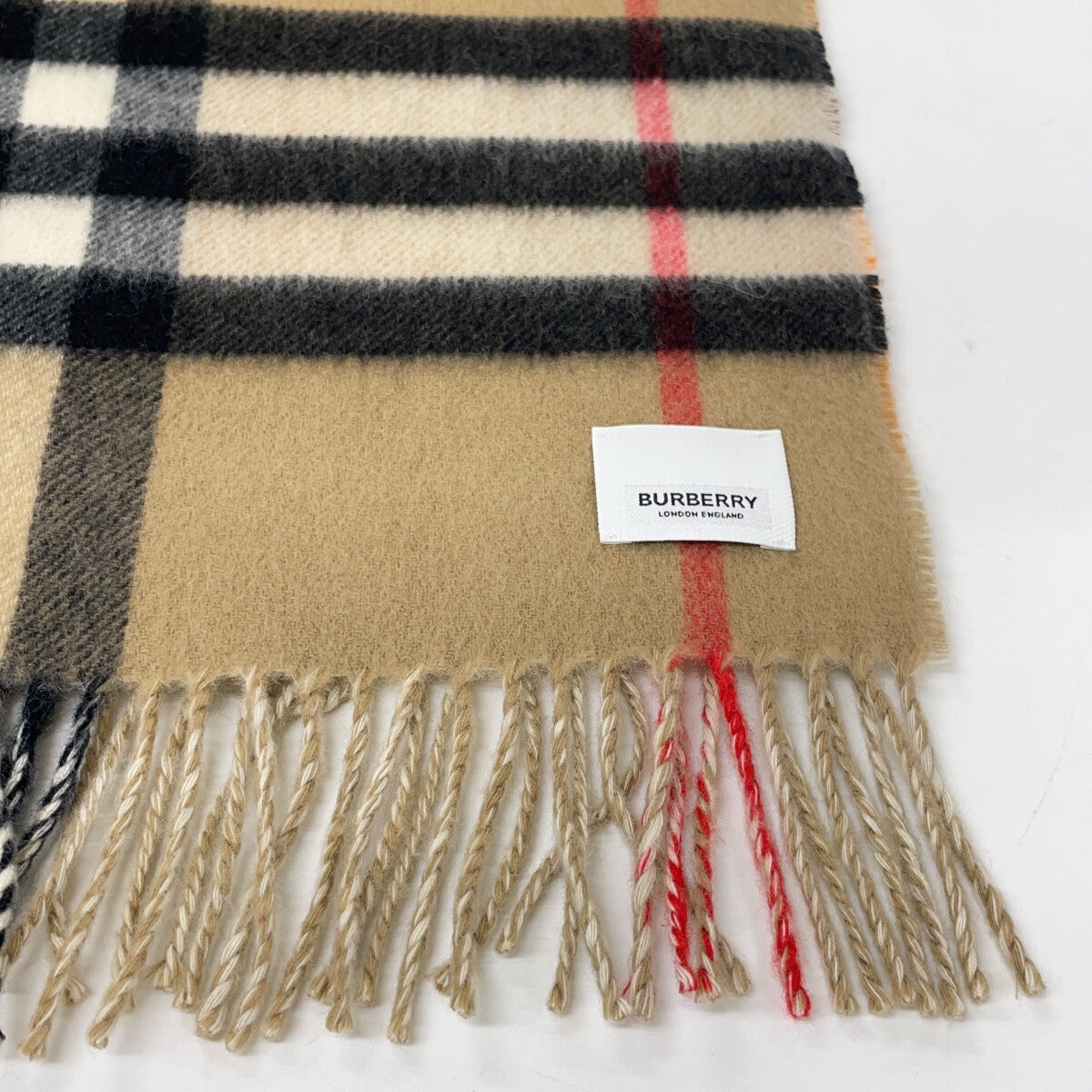 BURBERRY バーバリー チェック リバーシブル フリンジ マフラー