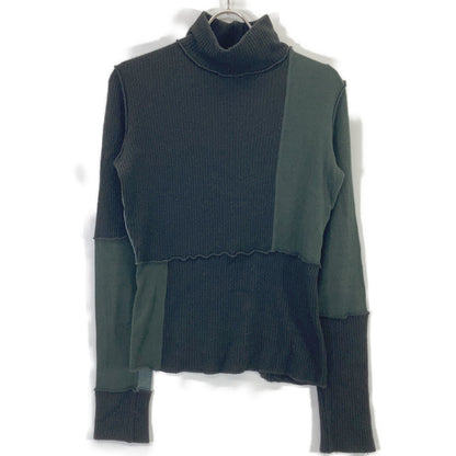 MM6 Maison Margiela Black x Khaki Color Block Turtleneck Knit Top