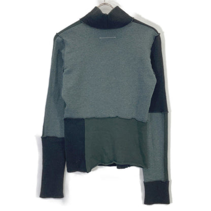 MM6 Maison Margiela Black x Khaki Color Block Turtleneck Knit Top