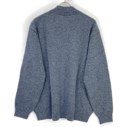 GRAY WOOL EMBLEM HALF-ZIP KNIT TOP LL Men's