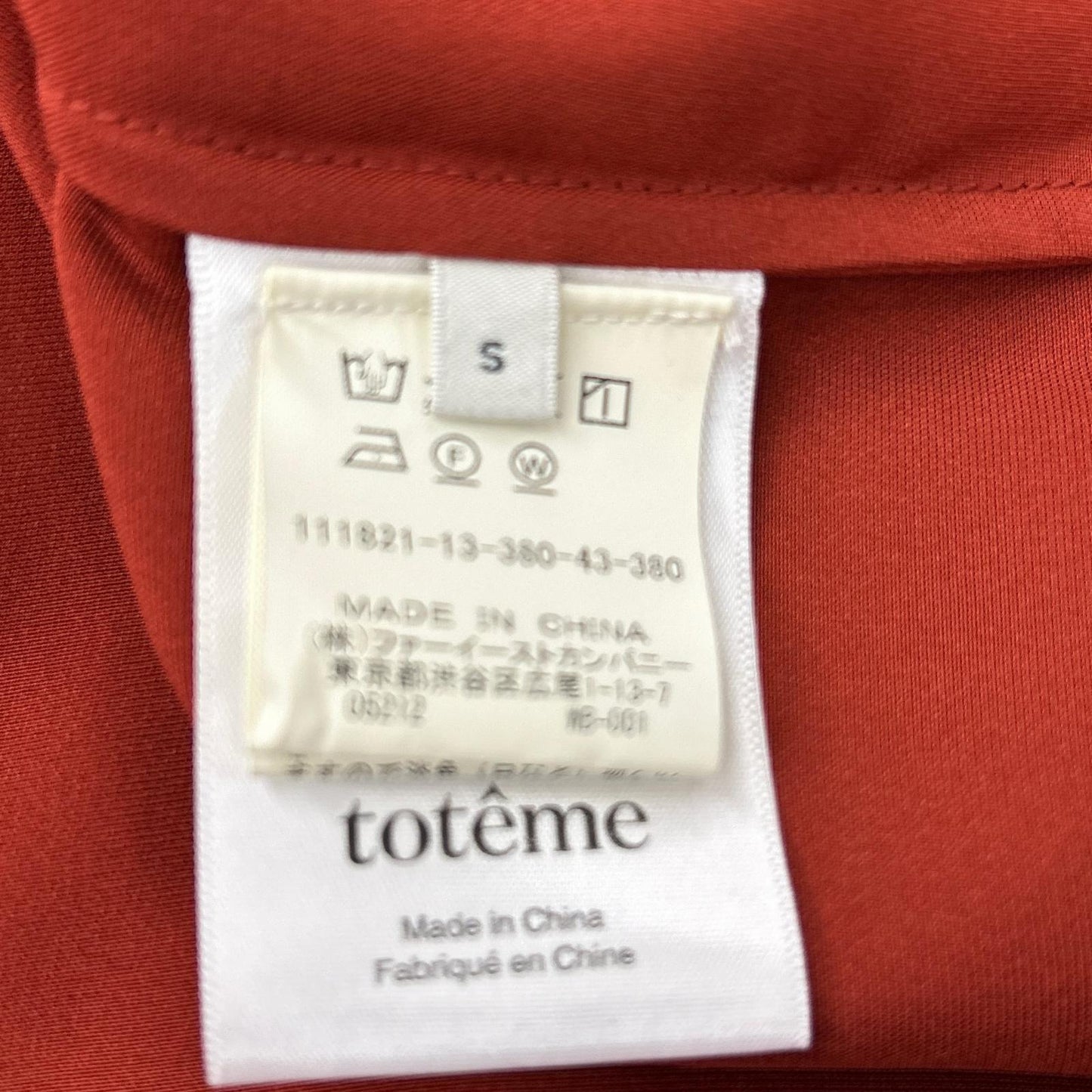 toteme トーテム 111821-13-380-43-380 レッド 長袖ブラウス トップス
