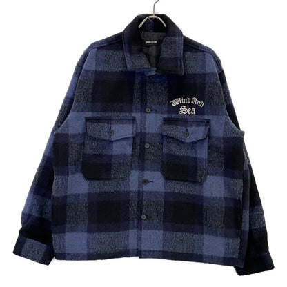 WIND AND SEA ウィンダンシー WDS-O-CLCS-25-Q3-JK-01 ﾌﾞﾙｰ Shaggy Plaid Shirt Jacket ジャケット XL