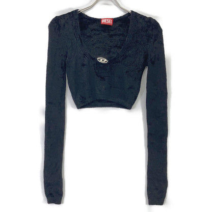 DIESEL ディーゼル A12411 ブラック M-CHERYL クロップドニットセーター トップス トップス