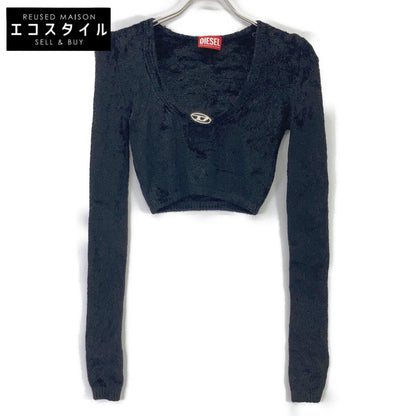 DIESEL ディーゼル A12411 ブラック M-CHERYL クロップドニットセーター トップス トップス