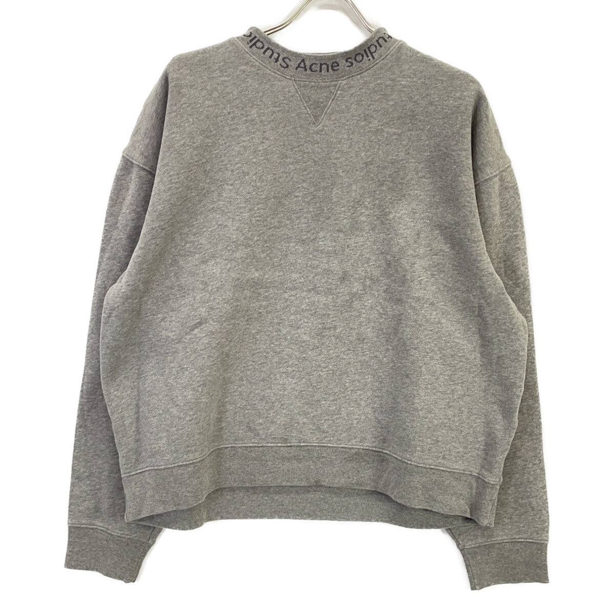 ACNE STUDIOS アクネ ストゥディオズ グレー FLOGHO ロゴモックネック Vガゼット スウェットプルオーバー トップス