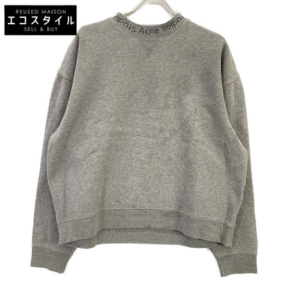 ACNE STUDIOS アクネ ストゥディオズ グレー FLOGHO ロゴモックネック Vガゼット スウェットプルオーバー トップス