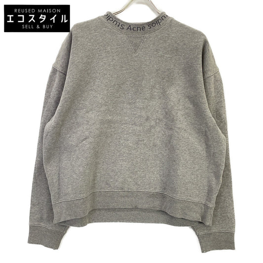 ACNE STUDIOS アクネ ストゥディオズ グレー FLOGHO ロゴモックネック Vガゼット スウェットプルオーバー トップス