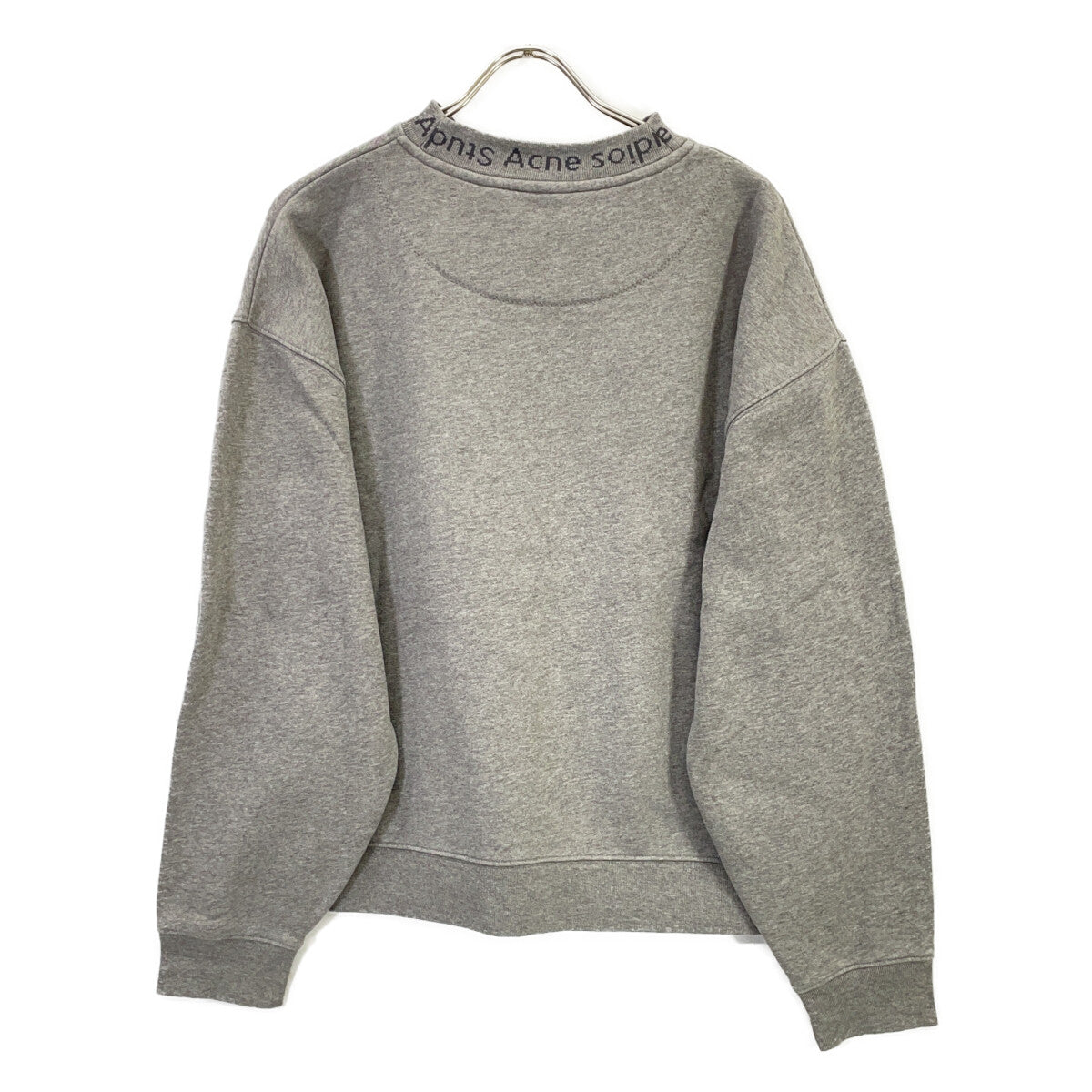 ACNE STUDIOS アクネ ストゥディオズ グレー FLOGHO ロゴモックネック Vガゼット スウェットプルオーバー トップス