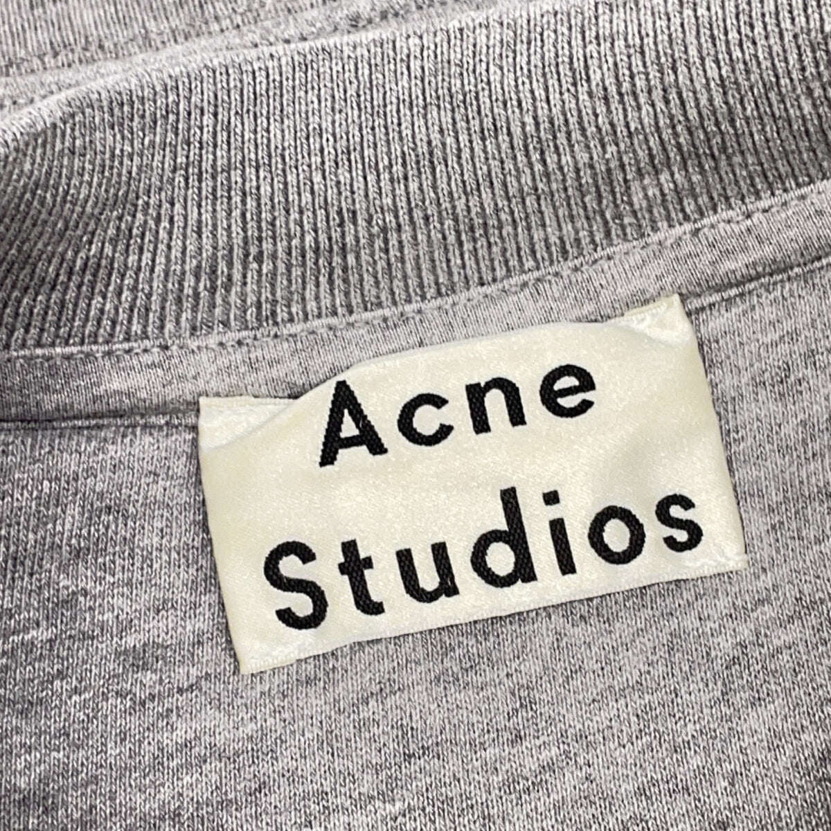 ACNE STUDIOS アクネ ストゥディオズ グレー FLOGHO ロゴモックネック Vガゼット スウェットプルオーバー トップス