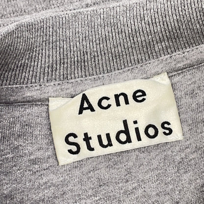 ACNE STUDIOS アクネ ストゥディオズ グレー FLOGHO ロゴモックネック Vガゼット スウェットプルオーバー トップス