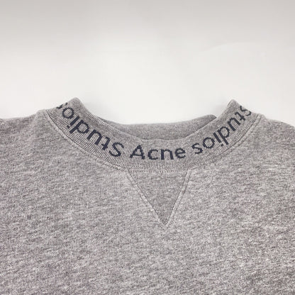 ACNE STUDIOS アクネ ストゥディオズ グレー FLOGHO ロゴモックネック Vガゼット スウェットプルオーバー トップス