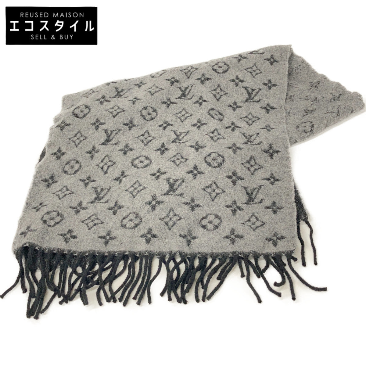 LOUIS VUITTON ルイヴィトン M75900 グレー モノグラム グラディエント マフラー マフラー