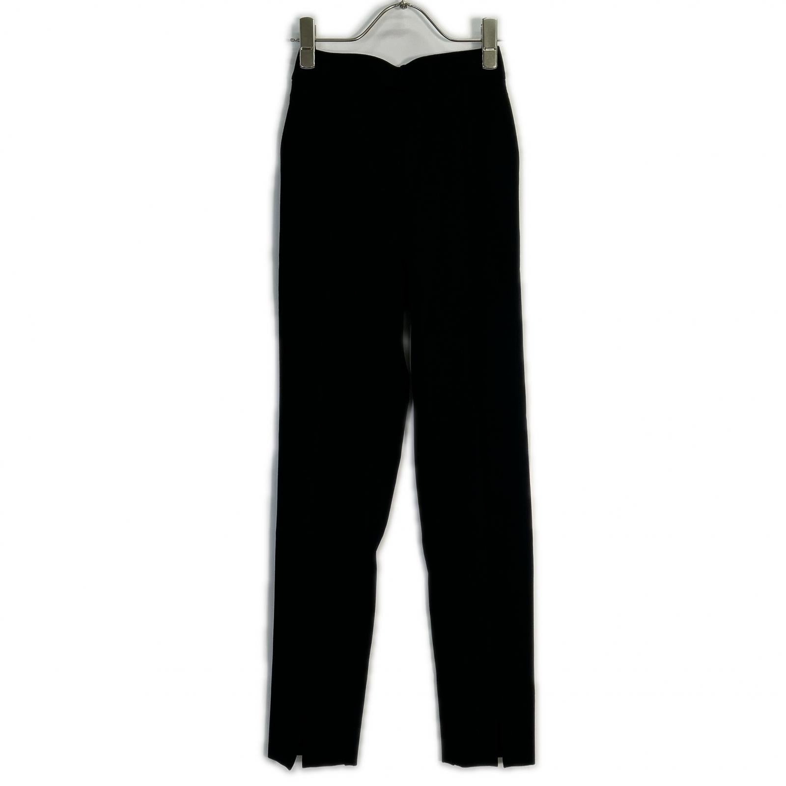 yori ヨリ YR2122-108AW-7 ブラック ストレッチ フロントスリッド パンツ ボトムス