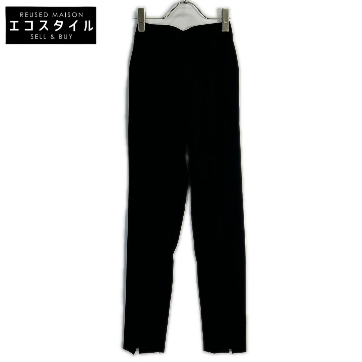 yori ヨリ YR2122-108AW-7 ブラック ストレッチ フロントスリッド パンツ ボトムス