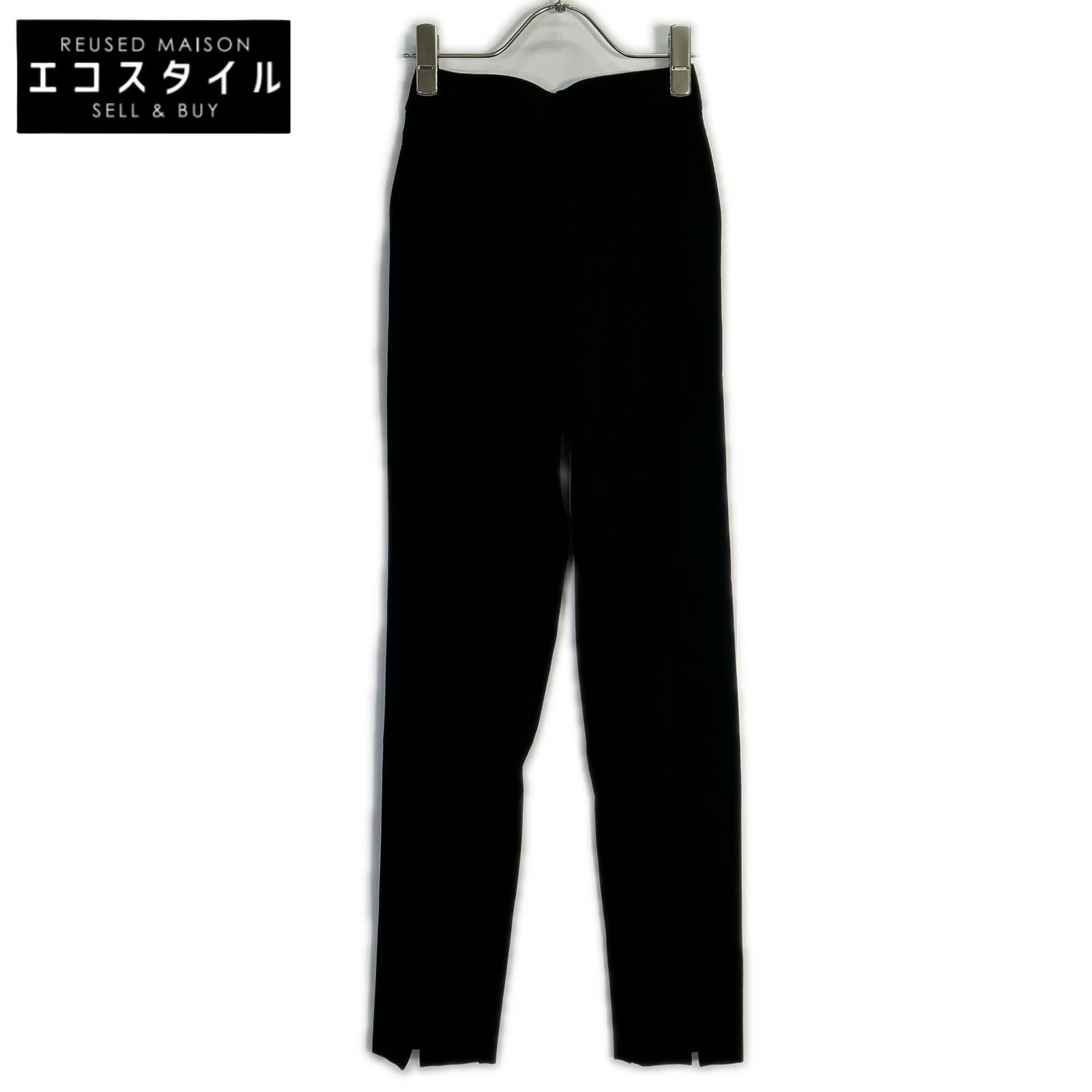 yori ヨリ YR2122-108AW-7 ブラック ストレッチ フロントスリッド パンツ ボトムス