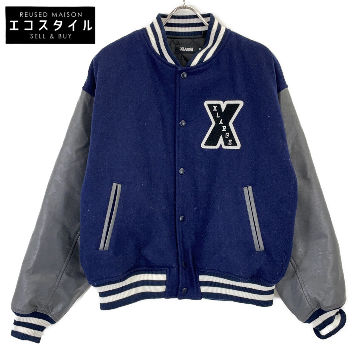 XLARGE エクストララージ 101214021004 ネイビー ウール スタジャン ジャケット