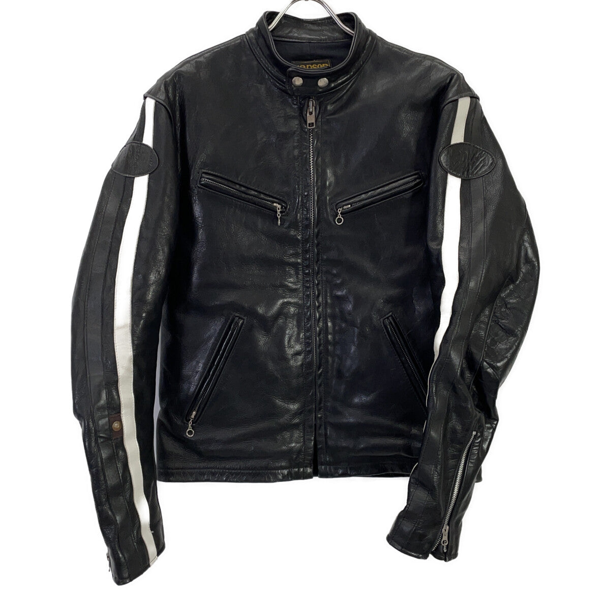VANSON バンソン 14989 Black Leather Single Riders Jacket Jacket