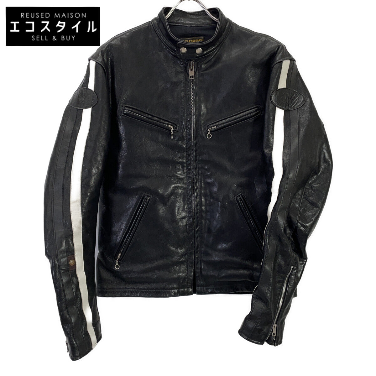 VANSON バンソン 14989 ブラック レザー シングルライダース ジャケット ジャケット