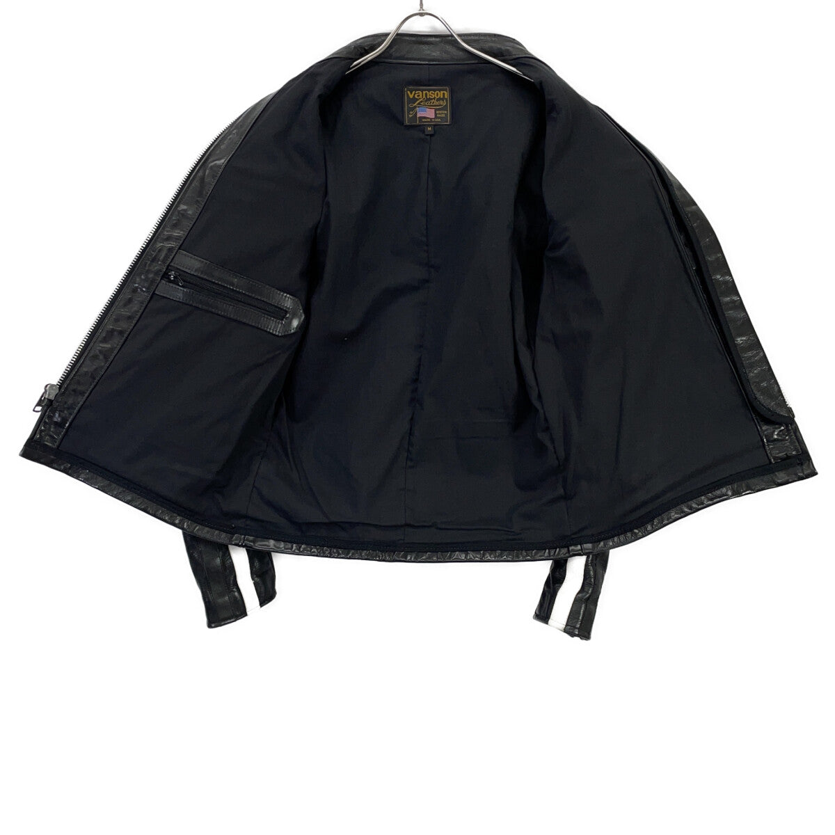VANSON バンソン 14989 Black Leather Single Riders Jacket Jacket