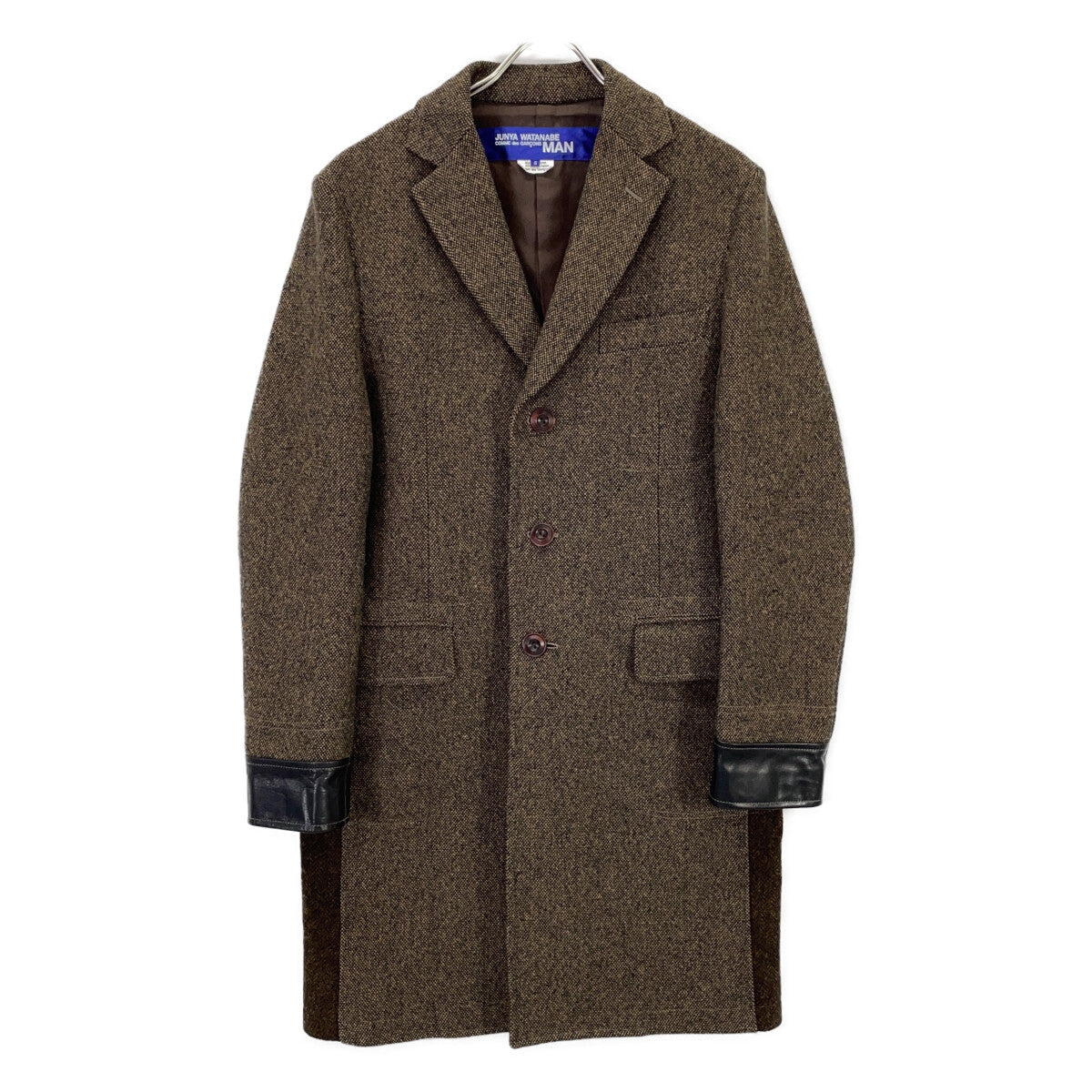 JUNYA WATANABE MAN ジュンヤワタナベマン 19AW WD-C002 Brown Wool×Leather Tweed 3B Coat Coat