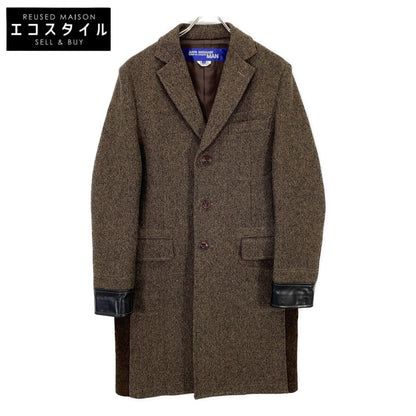 JUNYA WATANABE MAN ジュンヤワタナベマン 19AW WD-C002 ブラウン ウール×レザー ツイード 3Bコート コート